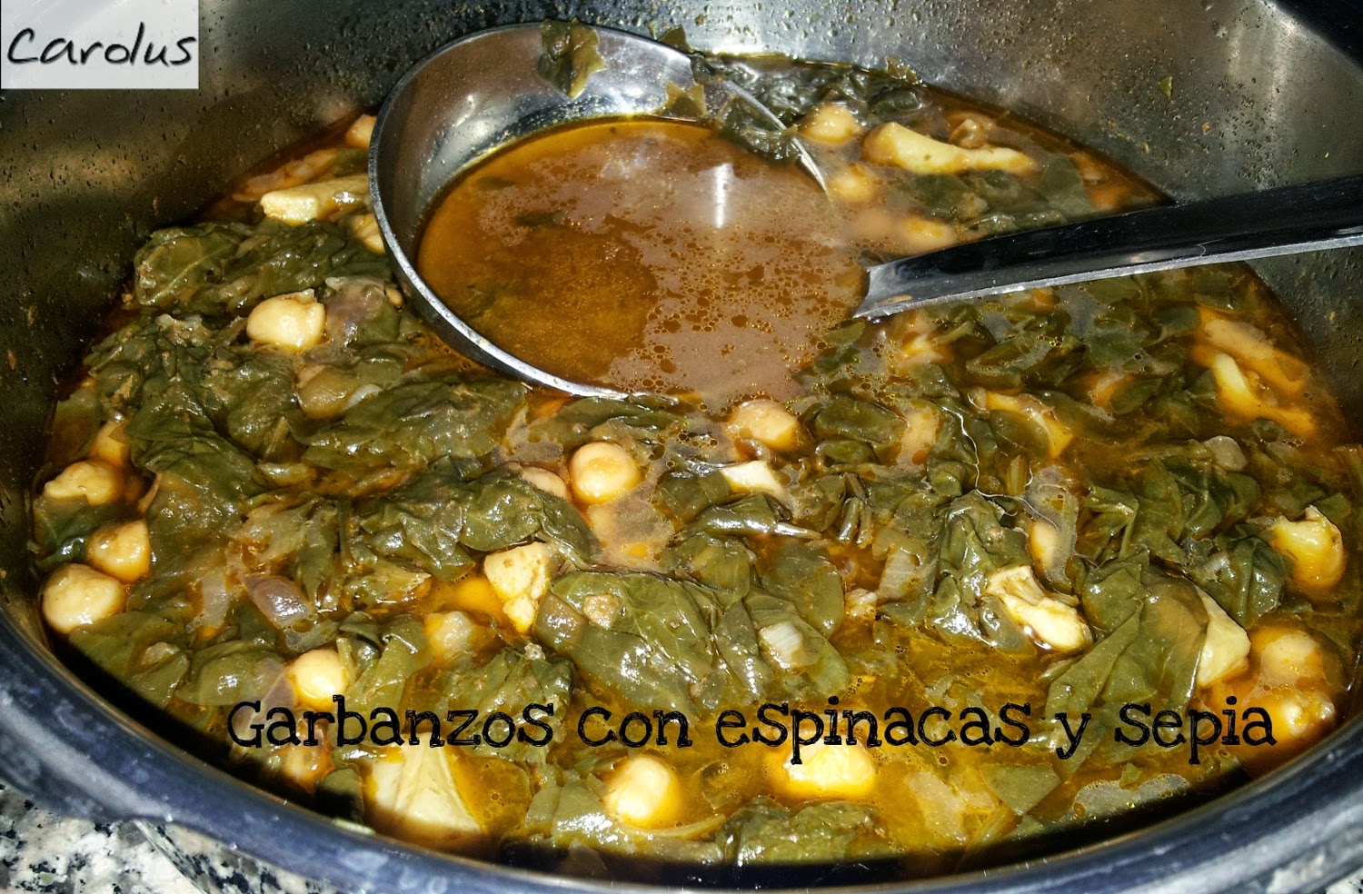 Garbanzos con sepia y espinacas Carolus CocinaBlog de Cocina y