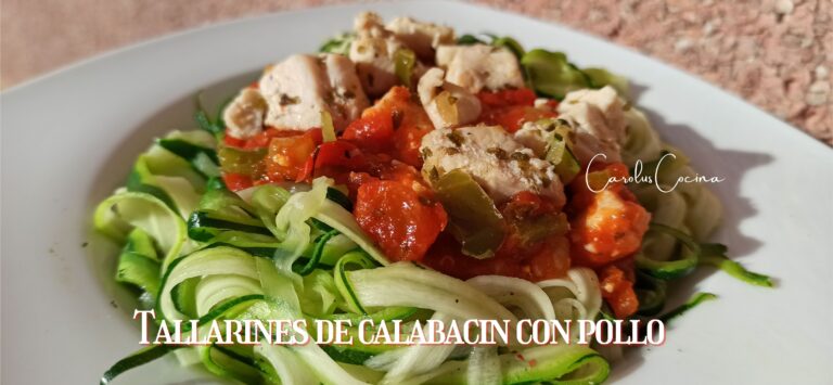 Tallarines de calabacín y pollo