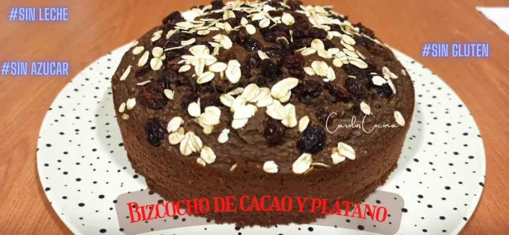 bizcocho de cacao y plátano